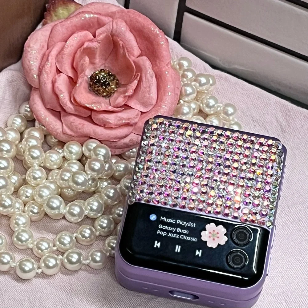 Samsung Galaxy Buds 2/Pro/Live Z Flip 3 Cover Style Case only - Lavender (Bling)